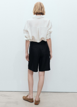 Льняные бермуды с поясом