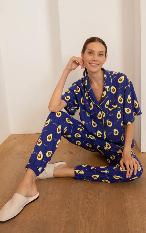 Рубашка 56423 Фиолетовый авокадо