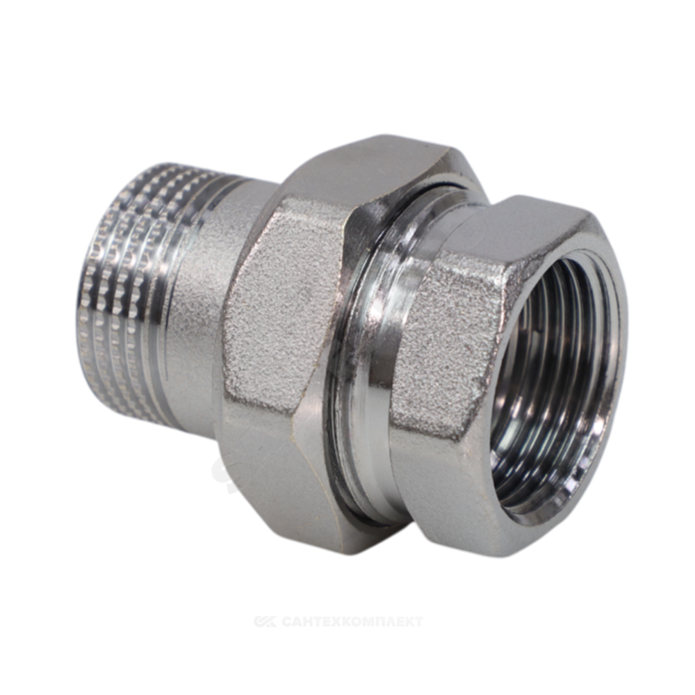 Соединитель латунь хром американка Ду 20 (3/4") прямой ВР/НР R18 Giacomini R18X004