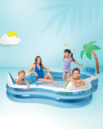 Бассейн надувной Intex 56475 Swim Center Family Lounge 229х229х66 см / Квадратный бассейн Интекс с сиденьями и спинками для дачи и отдыха