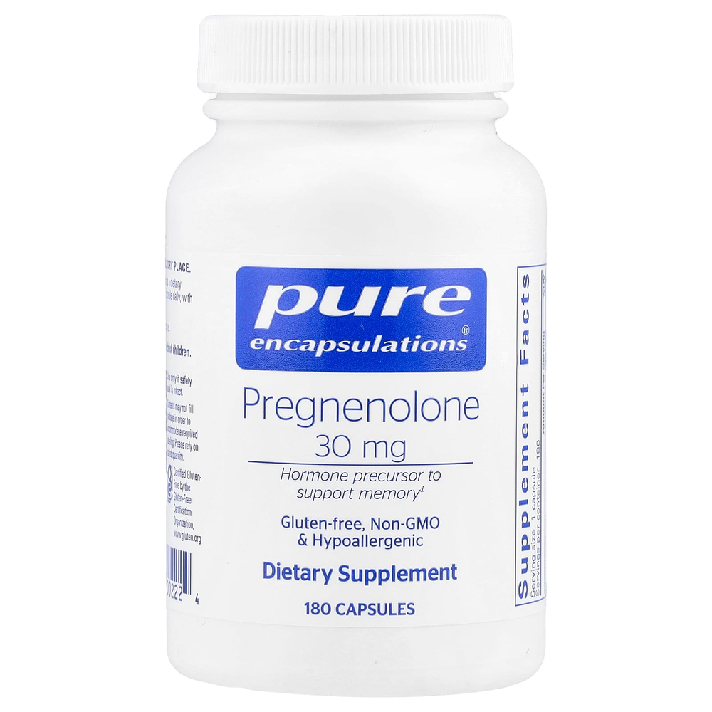 Pure Encapsulations, Прегненолон, 30 мг, 180 капсул
