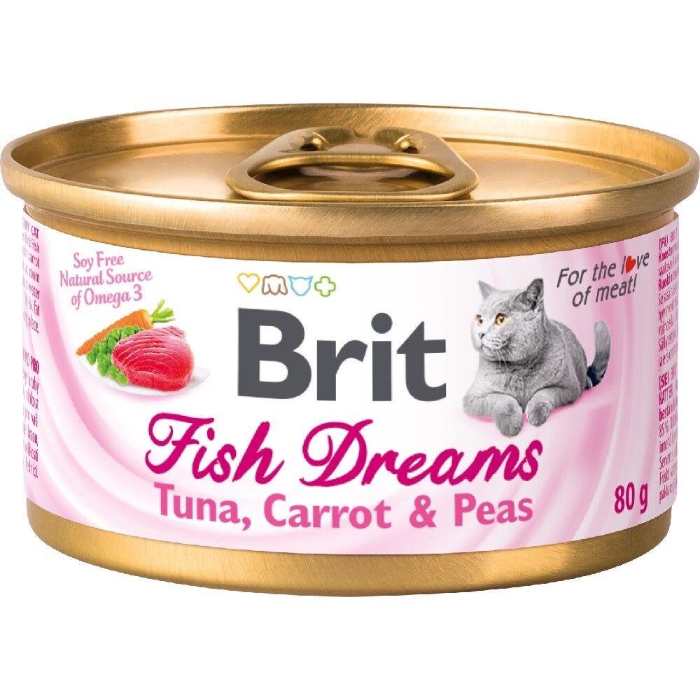 Консервы Brit Fish Dreams Tuna Carrot &amp; Pea Тунец морковь горошек для кошек 80 г