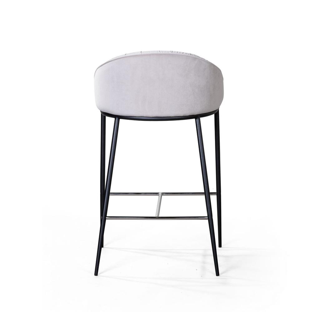 Стул полубарный Barkley, микровелюр серый