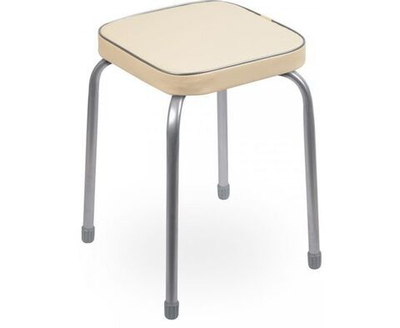 Табурет Nika Фабрик 3, с мягким сиденьем, 32 x 32 см, слоновая кость