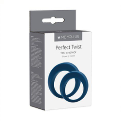 Набор из 2 синих эрекционных колец Perfect Twist Cock Ring Set