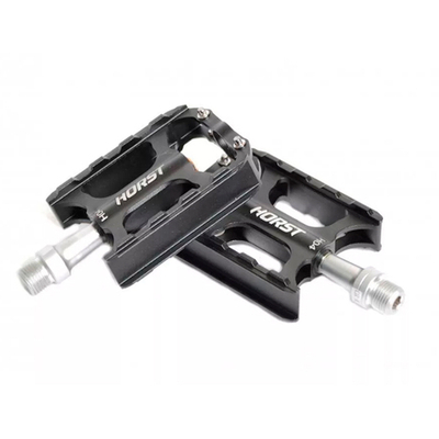 Педали  алюм. H04 ось Cr-Mo с 3 герм. промподш. смен. шипами облегч. 86*67*23мм, 260 г серые HORST