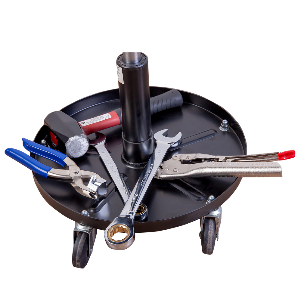 WDK-86020  Табурет ремонтный круглый. Микролифт с ходом 120 мм, инструментальная полка, колесики