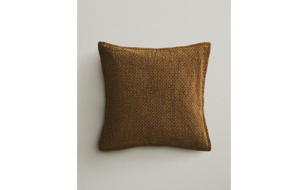 Zara Home наволочка декоративная из хлопка, горчичный, 45x45 см