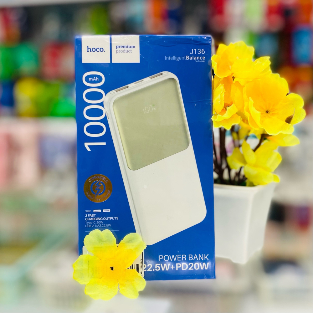 Power Bank 10000mAh, Hoco J136, белый