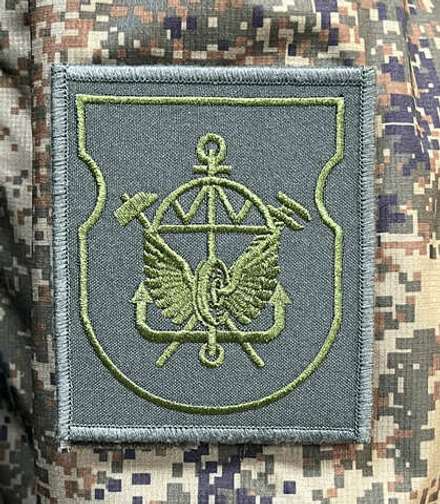 Шеврон вышитый батальона ЖДВ полевой (молот,ключ) на липучке