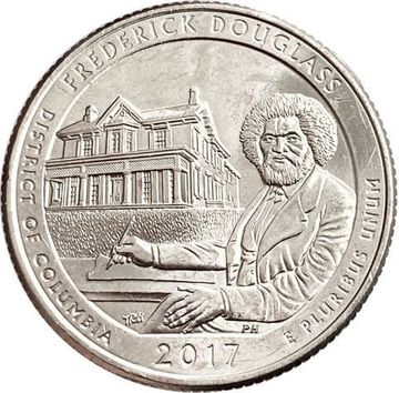 25 центов (1/4 доллара, квотер) 2017 США «Национальное историческое место Фредерика Дугласа» (D) (37-й парк)