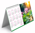 Календарь настольный горизонтальный "домик" на 2026 год, "Розовый лотос"