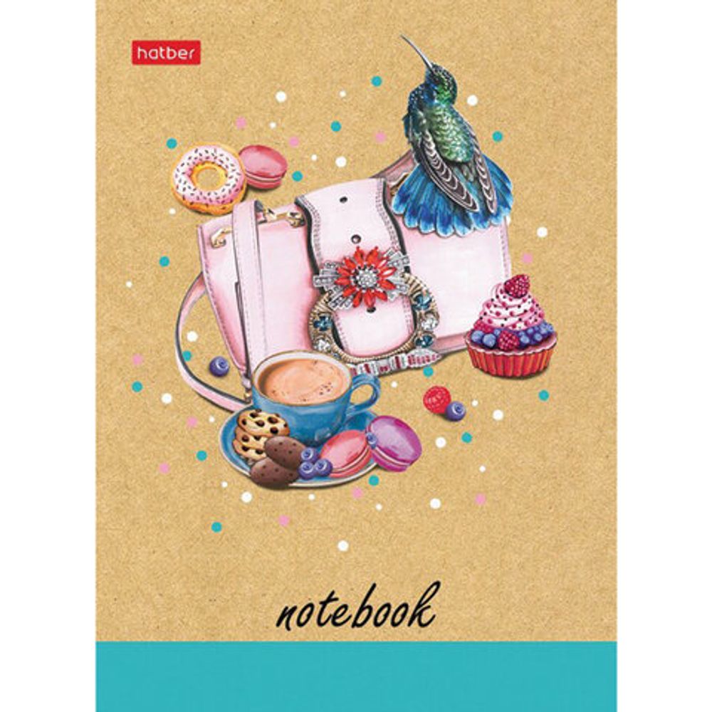 Блокнот МАЛЫЙ ФОРМАТ (105х145 мм) А6, 48 л., скоба, мелованная бумага, клетка, HATBER, "Positive" (8 дизайнов), 48Б6В1