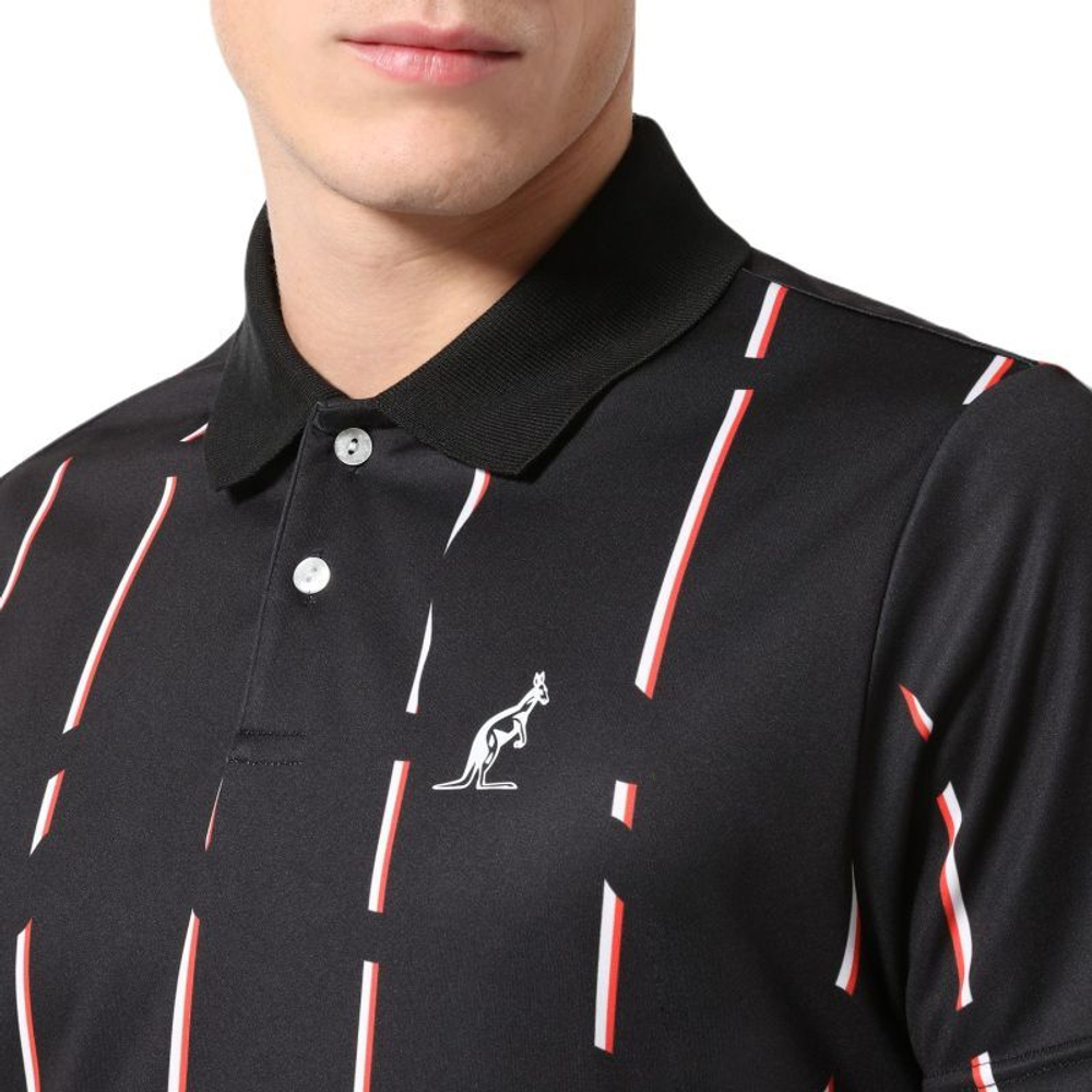 Мужское теннисное поло Australian Ace Polo Shirt With Stripes - nero
