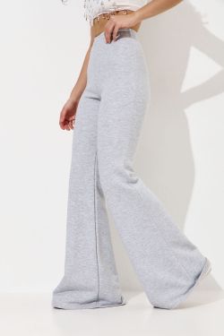 Джоггеры клеш цвета серый меланж