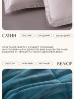 Комплект постельного белья на резинке с одеялом Вельвет Премиум «Небесная гармония»