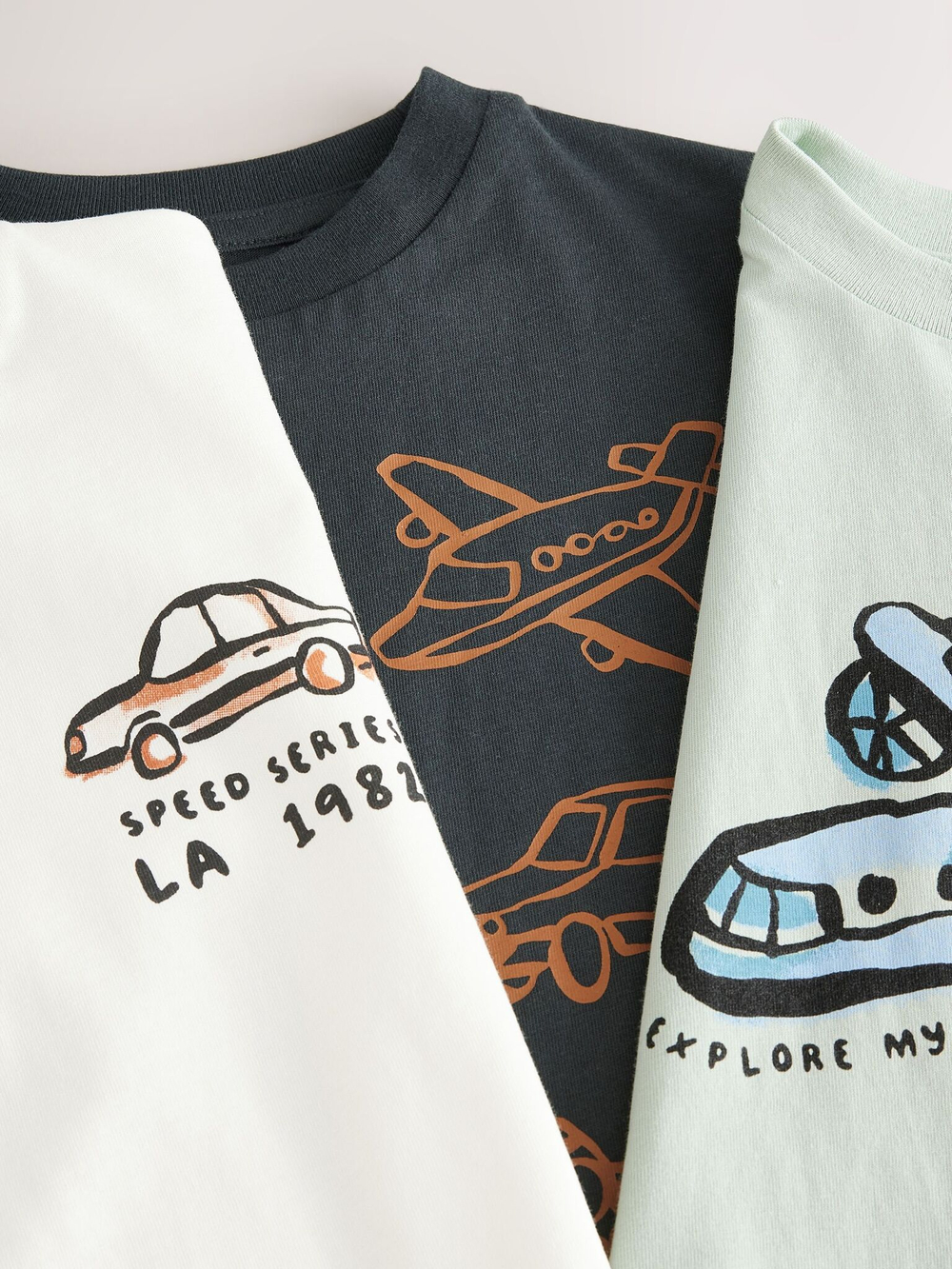 Футболка для мальчика Next E63-195, 3 шт., Белый, Мятный, Черный