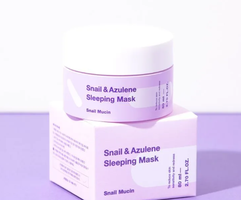 TIAM Snail & Azulene Sleeping Mask успокаивающая ночная маска с азуленом и муцином улитки 80мл