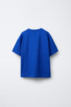 ZARA ФУТБОЛКА С НАДПИСЬЮ, ЯРКО-СИНИЙ