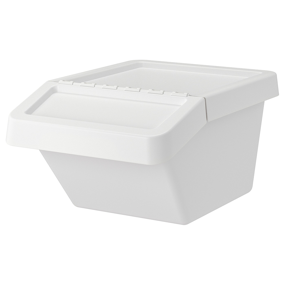 IKEA SORTERA  (ИКЕА СОРТЕРА)  -  Корзина для разделения отходов, белая, 37 л