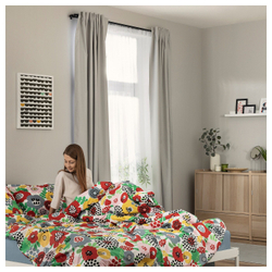 IKEA BRUKSVARA  (ИКЕА БРУКСВАРА)  -  Штора, 1 шт, на ленте/серая, 140x250 см