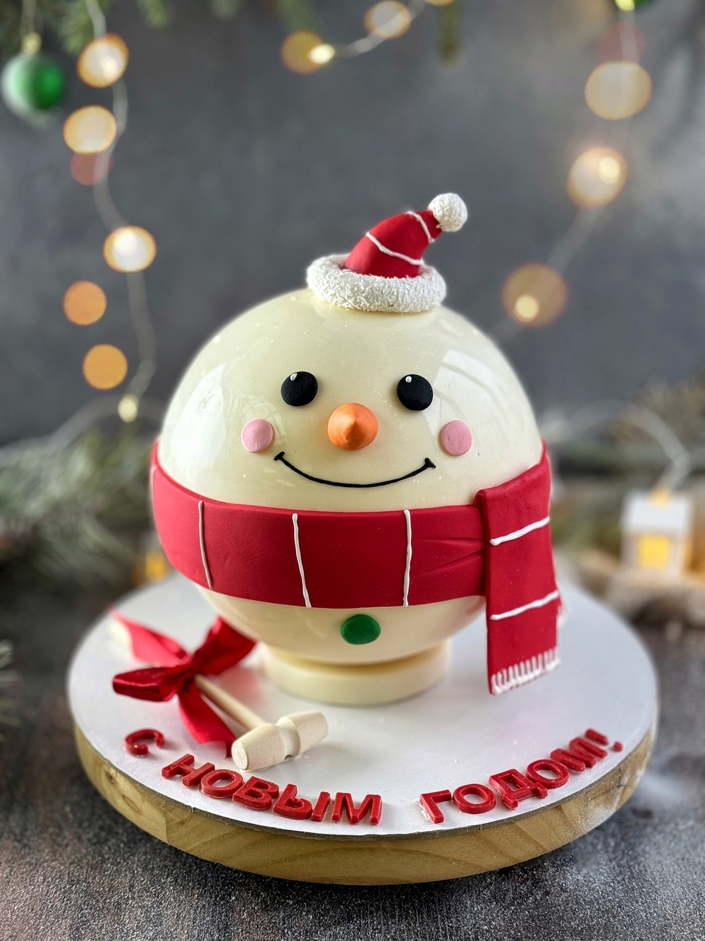 Торт шар бомба "Снеговик" НОВЫЙ ГОД 2026