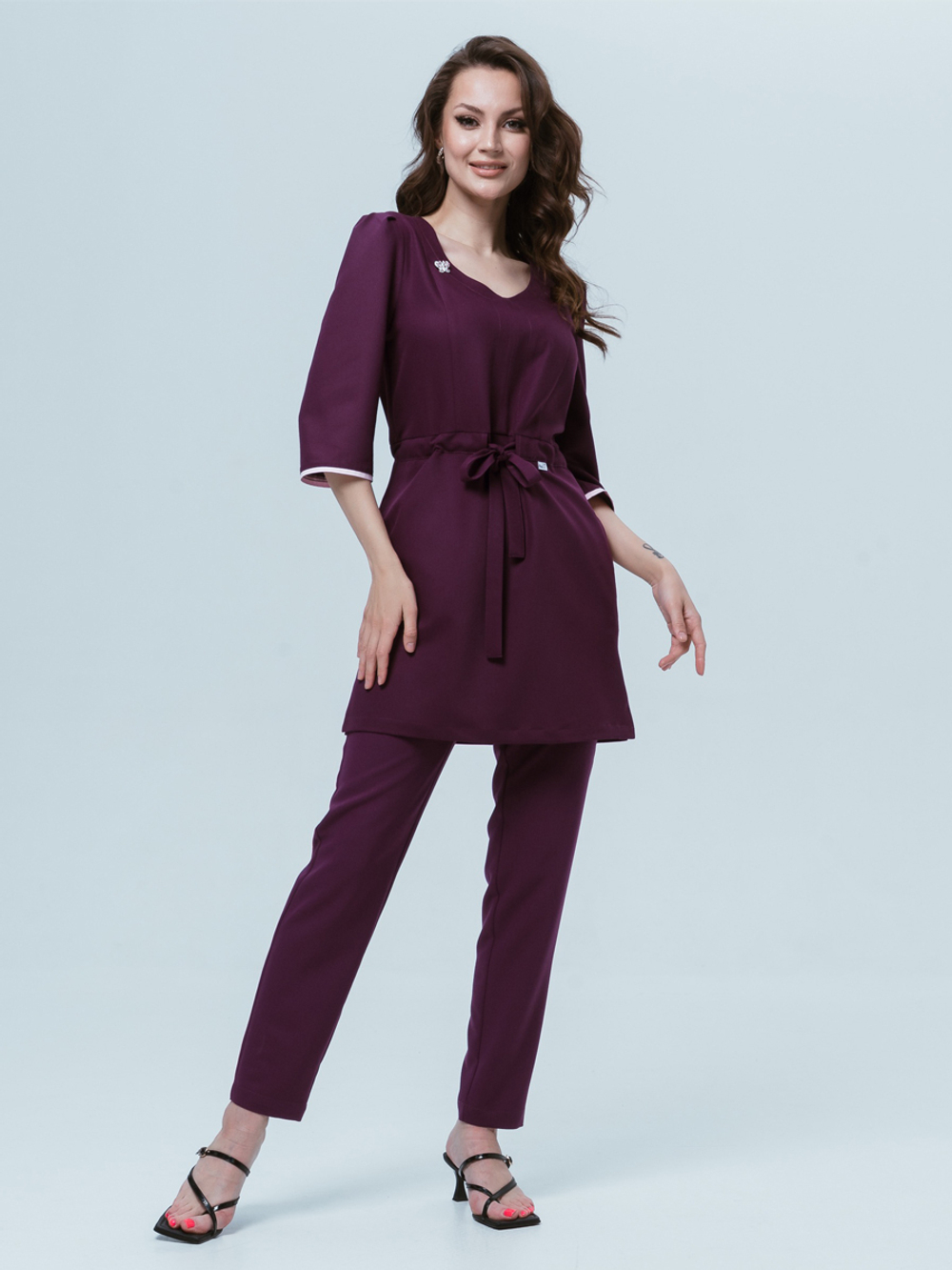 Сливовая блуза медицинская женская Медис