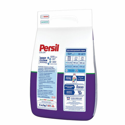 Стиральный порошок автомат 3 кг PERSIL (Персил) Color, "Свежесть от Vernel", 2466247