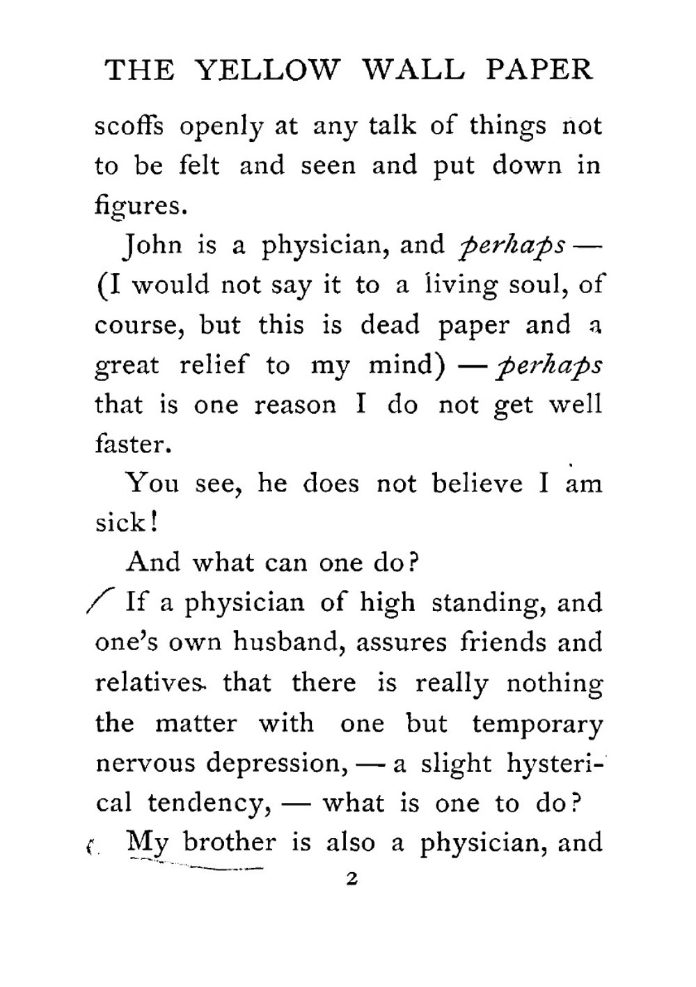 The Yellow Wall Paper | Charlotte Perkins Gilman