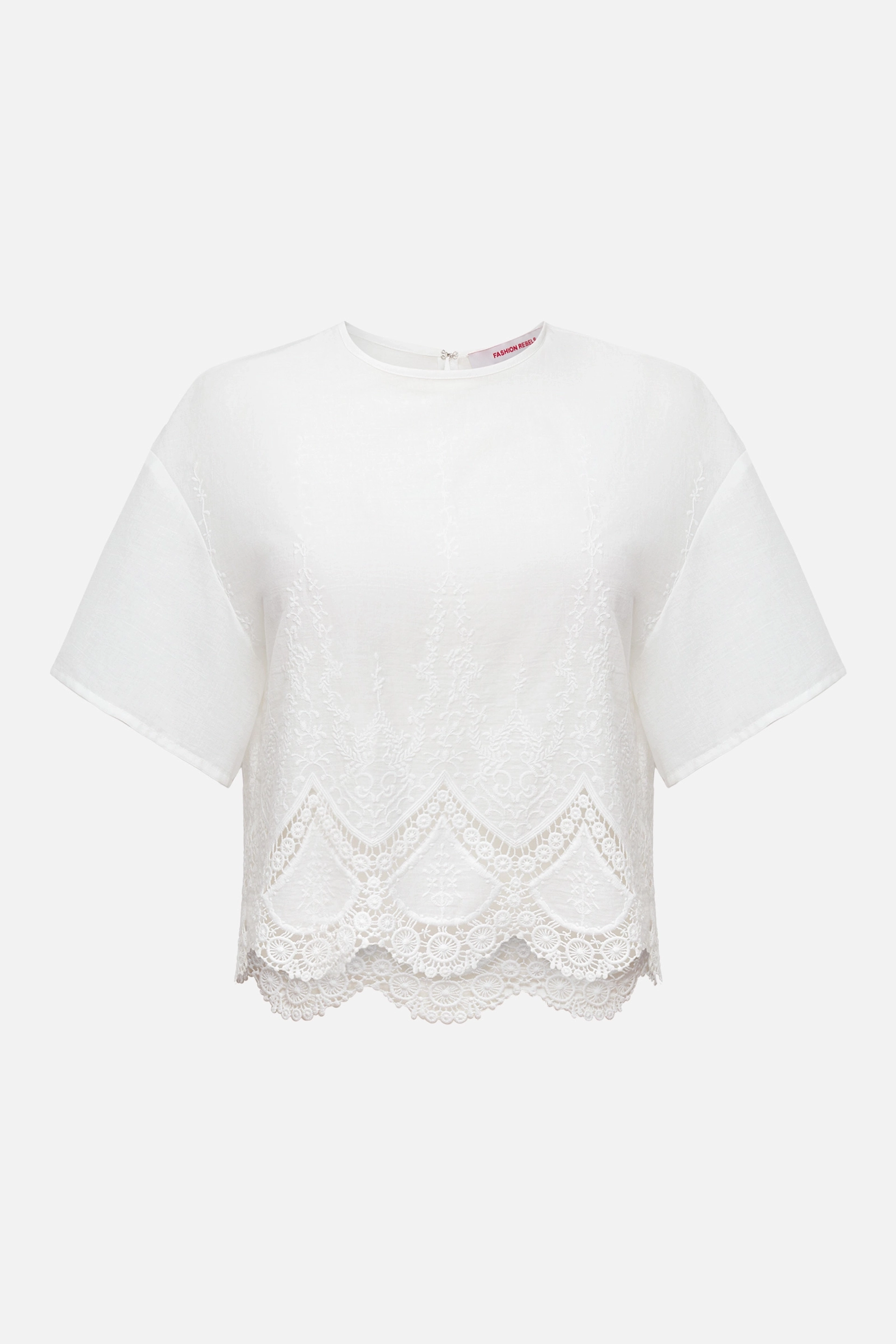 Блуза с коротким рукавом из шитья