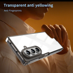 Чехол прозрачный защитный для Samsung Galaxy Fold 7, мягкие усиленные боковые рамки серого цвета