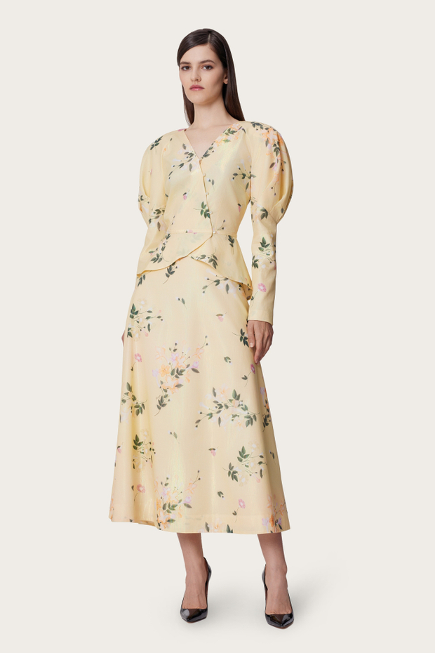 Юбка и жакет из хлопка с люрексной ниткой