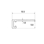 Микроплинтус для пола черный матовый, алюминиевый, C-05.25.3 Ликорн 6×16×2500 мм