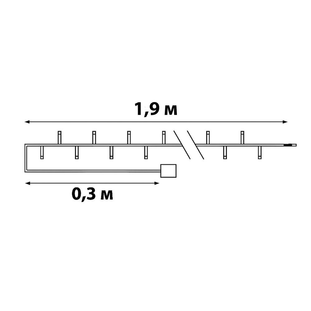 ULD-S1900-020-STB-2AA WHITE IP20 BEADS MINI Гирлянда светодиодная на батарейках 2AA не в-к. Бусины мини. 1.9м. 20 светодиодов. Белый свет. Провод прозрачный. TM Uniel