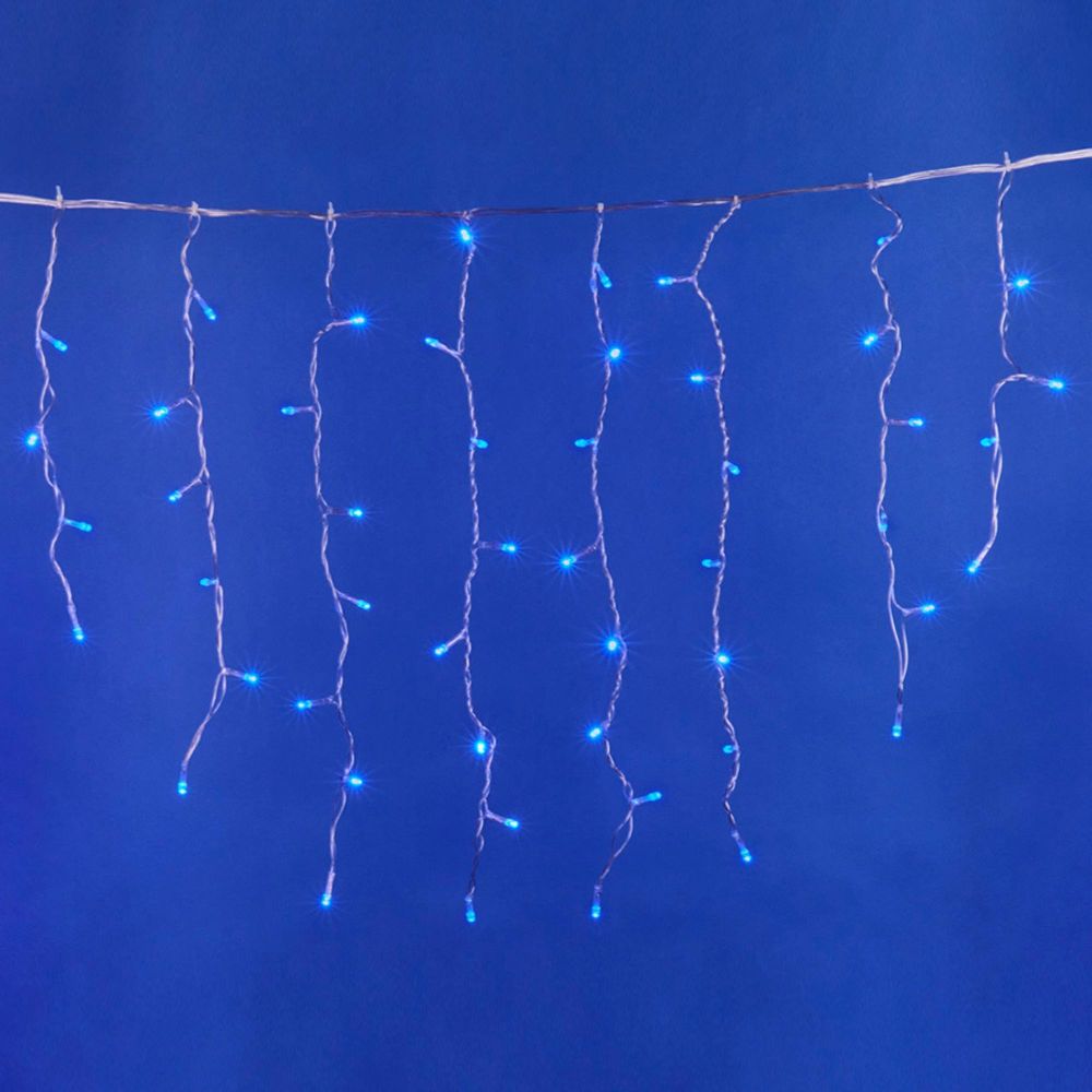 ULD-B3010-200-DTA BLUE IP20 Бахрома светодиодная с контроллером. 200 светодиодов. 3 м. синий. IP20. провод прозрачный