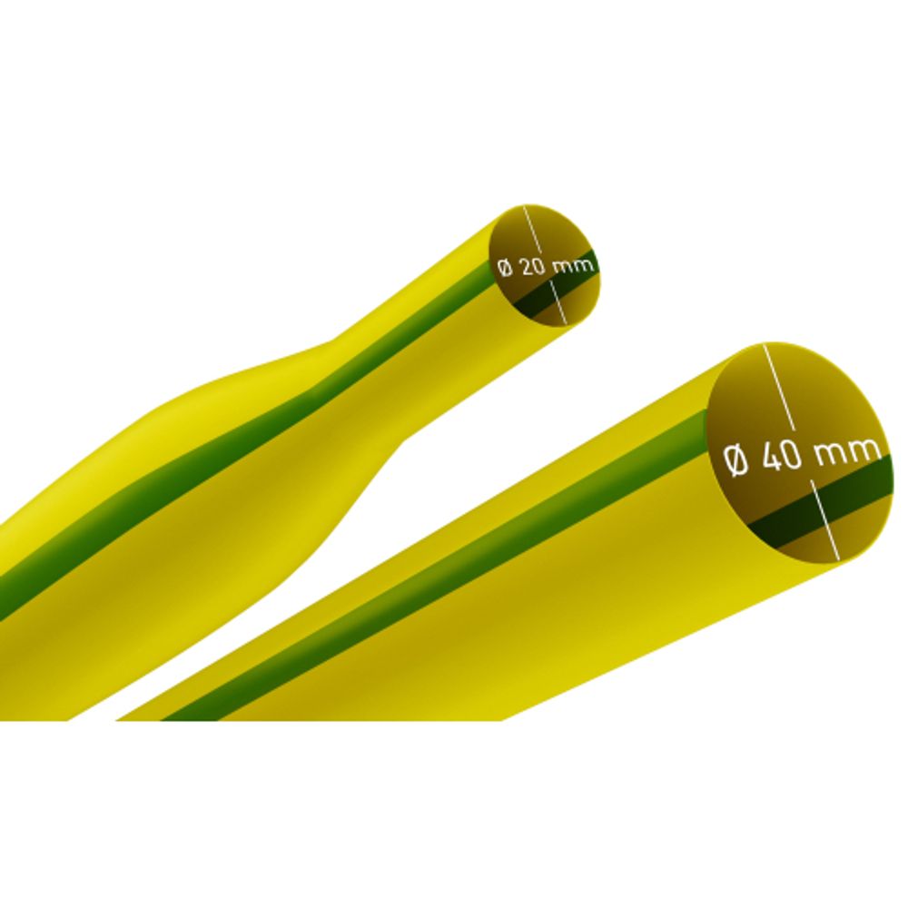 Термоусадочная трубка ЭРА NO-224-504 ТТУ нг-LS 40/20 жёлто-зелёная в отрезках по 1 м. (упаковка 10 штук)
