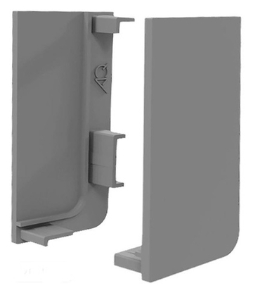 Заглушка глухая левая для горизонт. L-образного профиля Гола-Х /Gola-X, алюминий, AQ