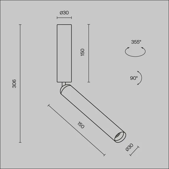 Потолочный светильник Фокус Т / Focus T 6 Вт 3000 К 36° Technical c142cl-6w3k-b