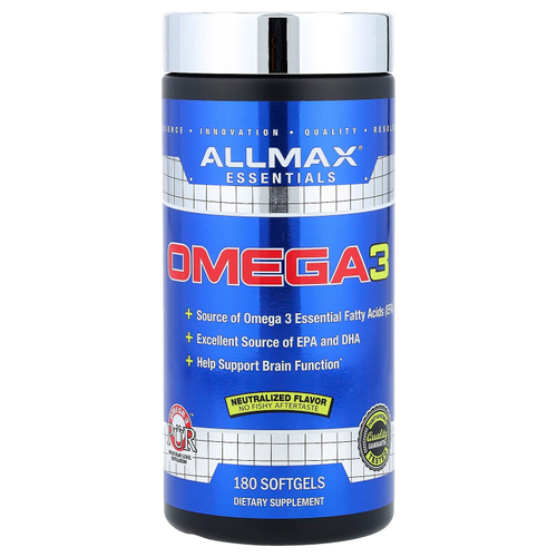 ALLMAX, Essentials, омега-3, 180 капсул