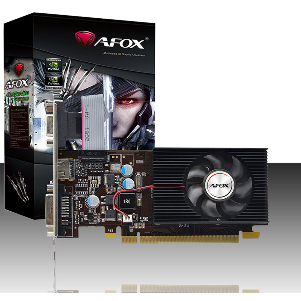 Видеокарта AFOX NVIDIA GeForce GT210, 1Гб GDDR2, 64 бита, LP, Retail, PCIe2.0, 1xFAN, 1-SLOT, 30Вт, VGA, HDMI, DVI (AF210-1024D2LG2-V7)