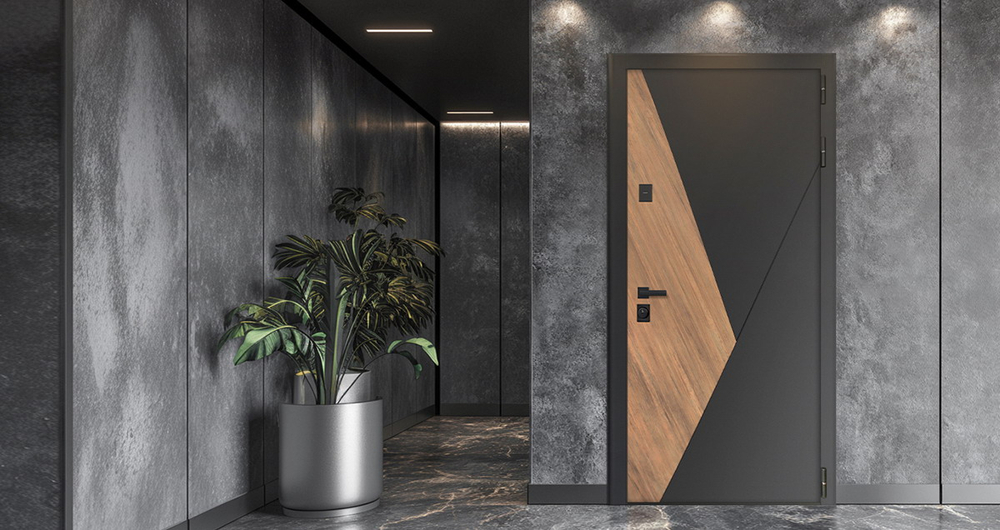 Стальная дверь "Loft" с зеркалом (адаптивная замковая часть).