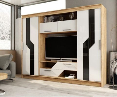 Гостиная-купе КР Дуб Вотан / Белый глянец