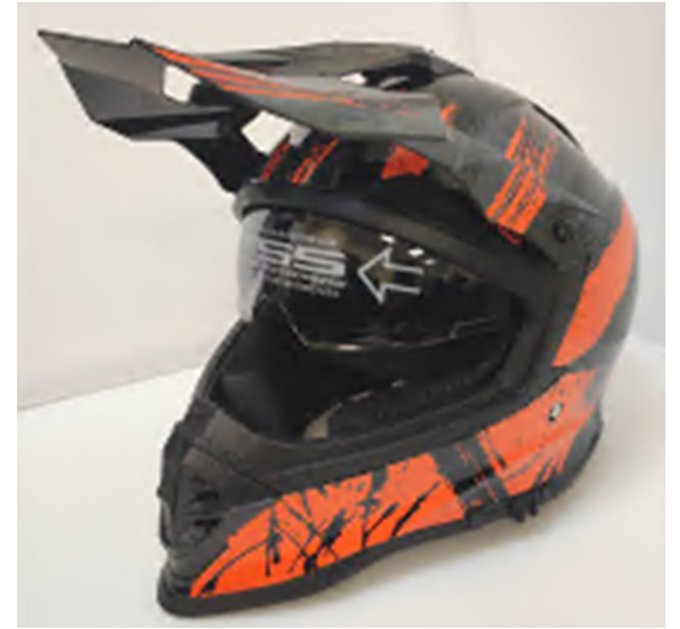 Шлем кроссовый взрослый MOTAX глянцево-черный-оранжевый (G4)