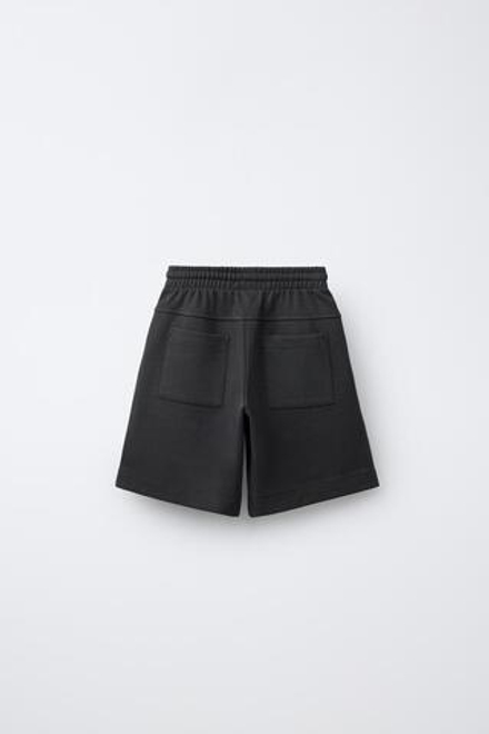 ZARA ШОРТЫ ИЗ МЯГКОЙ ТКАНИ С ЭТИКЕТКОЙ, АНТРАЦИТОВО-СЕРЫЙ