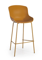 Стул барный пластиковый Papatya Globe-S Bar, черный, тортора