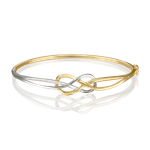 Браслет жесткий из комбинированного золота