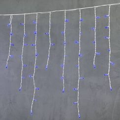 Светодиодная бахрома с колпачком 3,2*0,9 м., 168 синих LED ламп, каучуковый белый провод, LTC (LL168-8-2B)