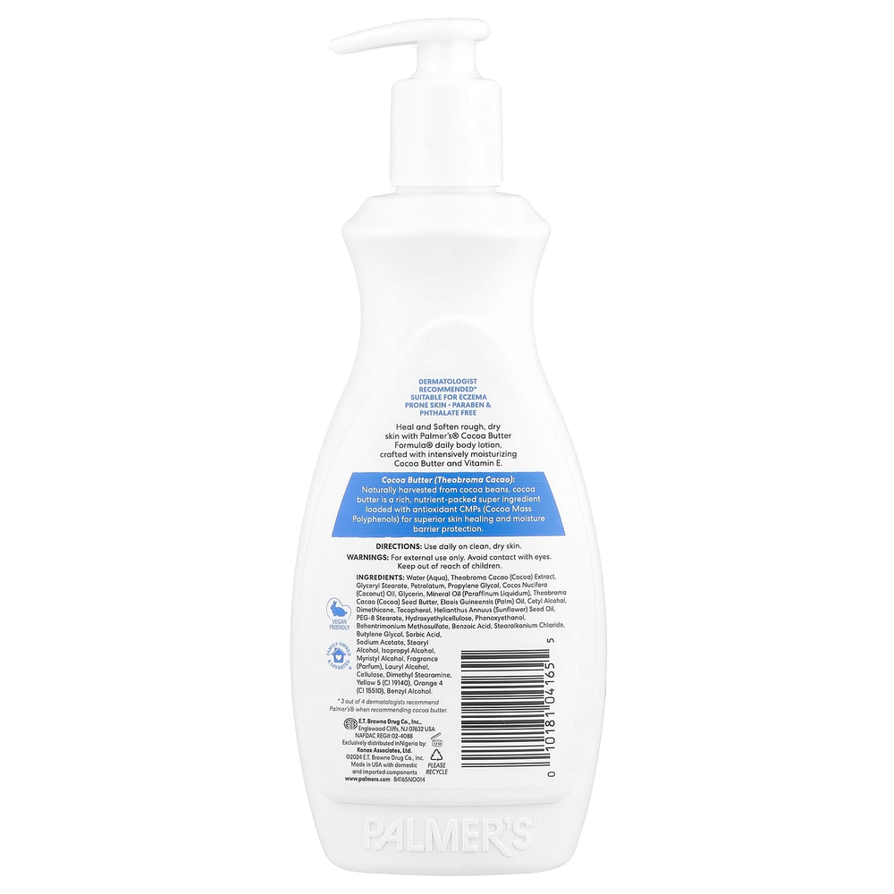 Palmer's, Cocoa Butter Formula® с витамином E, ежедневное заживление и смягчение кожи, 400 мл (13,5 жидк. Унции)