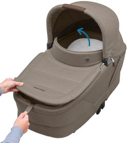 Коляска детская Maxi-Cosi Oxford Plus 3 в 1 с автокреслом CabrioFix Essential black 1978470110 Twillic Truffle/Трюфель