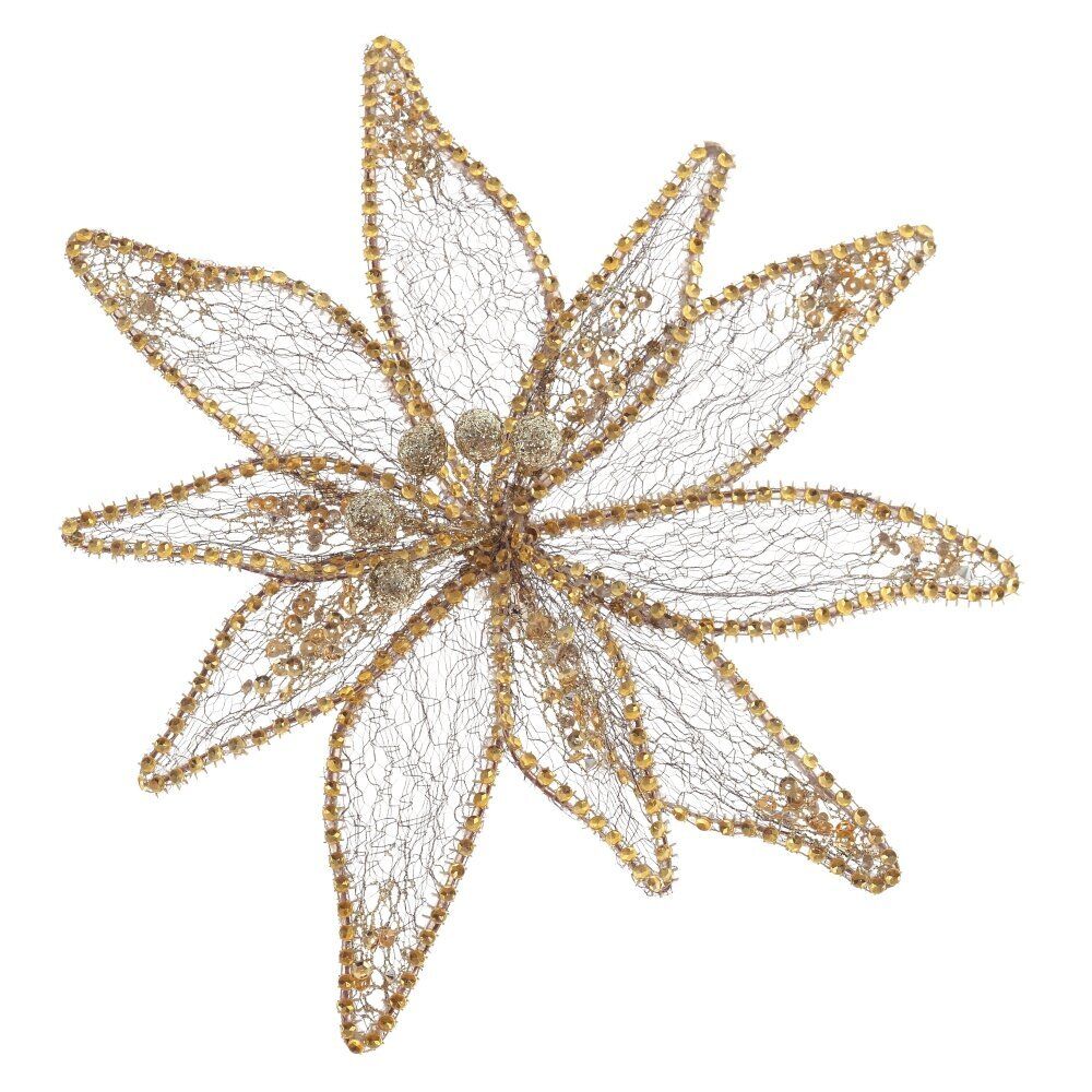 GAEM Цветок искусственный "Пуансеттия" (на клипсе), L23 W23 H12 см